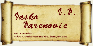 Vasko Marenović vizit kartica
